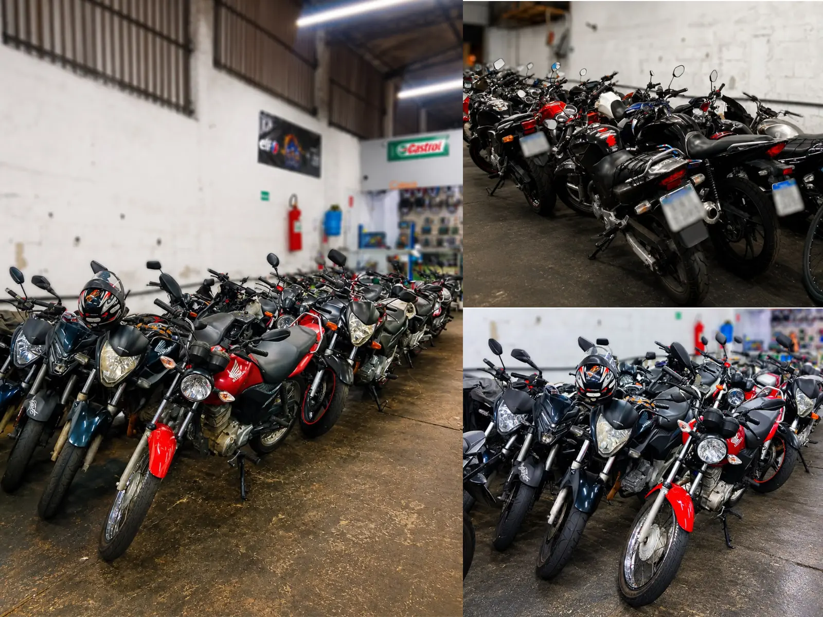 Mecânico trabalhando na manutenção de motos na oficina especializada WA Motos em Carapicuíba