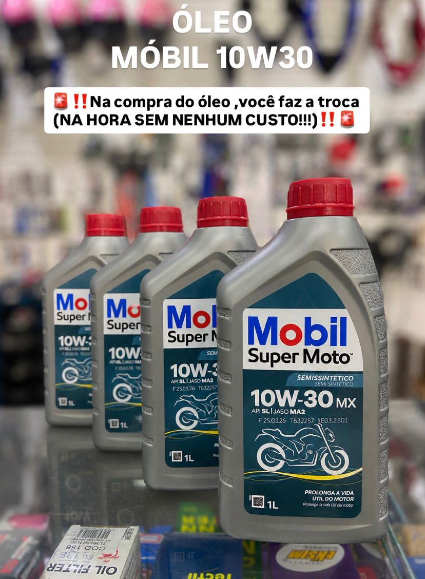 Óleo Mobil 10W30 para motocicletas